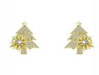 Rotating Christmas Tree Earrings in Copper