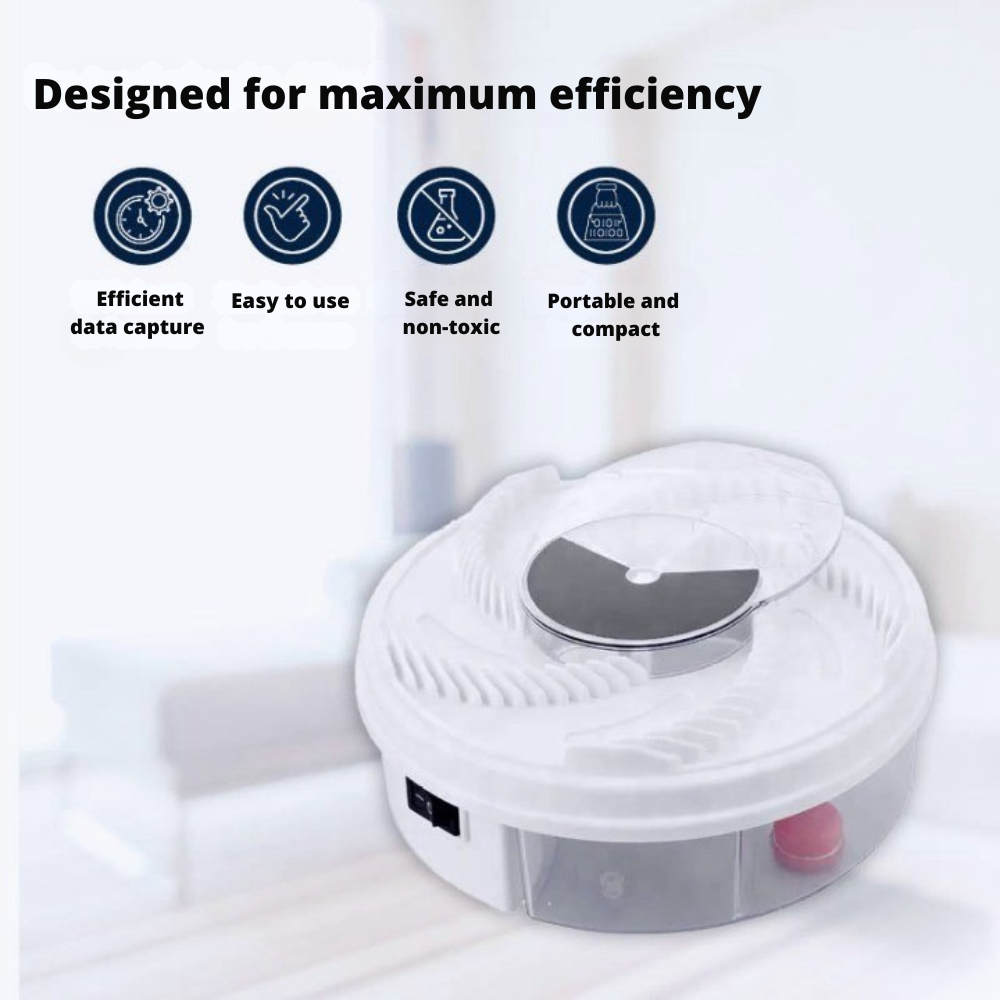Rotating Fly Trap with Bait Stations and Catch Container