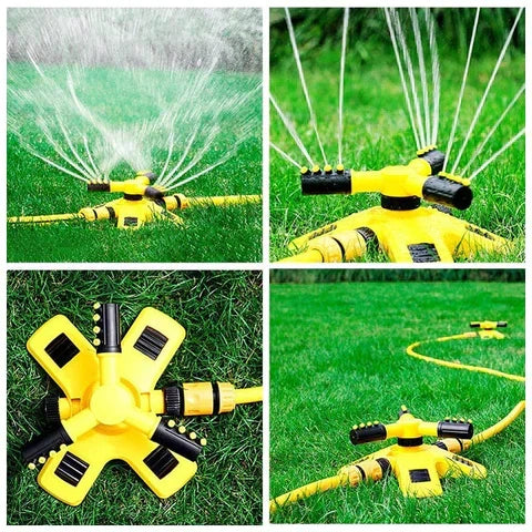 Rotating Lawn Sprinkler with 360° Coverage and 4 Adjustable Spray Angles