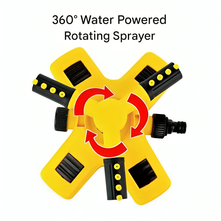 Rotating Lawn Sprinkler with 360° Coverage and 4 Adjustable Spray Angles