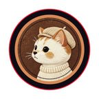 Round Faux-Leather Drink Coasters with Embroidered Animal Designs