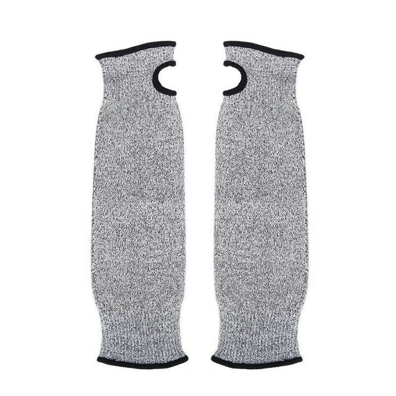 Cut-resistant Arm Guard Sleeves - Hppe Nylon, Light Grey, Industrial Use, view 2