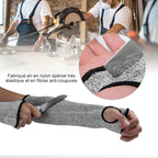 Cut-resistant Arm Guard Sleeves - Hppe Nylon, Light Grey, Industrial Use, view 3