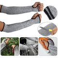 Cut-resistant Arm Guard Sleeves - Hppe Nylon, Light Grey, Industrial Use