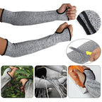 Cut-resistant Arm Guard Sleeves - Hppe Nylon, Light Grey, Industrial Use