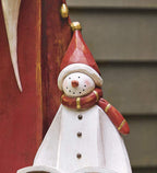 Santa and Snowman Christmas Sculpture with Solar LED Lantern, 9W x 25H