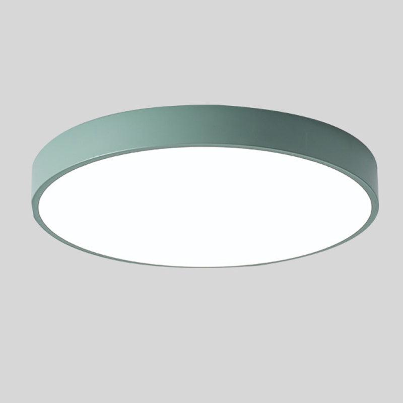 Scandinavian Circular LED Ceiling Light, Metal, Acrylic and Wood