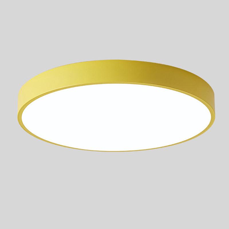 Scandinavian Circular LED Ceiling Light, Metal, Acrylic and Wood