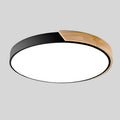 Scandinavian Circular LED Ceiling Light, Metal, Acrylic and Wood