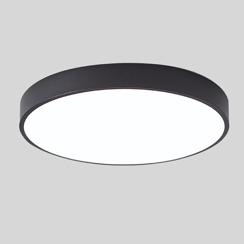 Scandinavian Circular LED Ceiling Light, Metal, Acrylic and Wood
