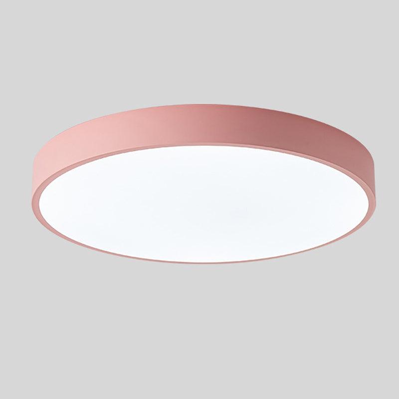 Scandinavian Circular LED Ceiling Light, Metal, Acrylic and Wood