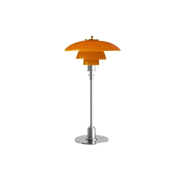 Scandinavian Glass LED Desk Lamp with Adjustable Arm, 28 cm Diameter