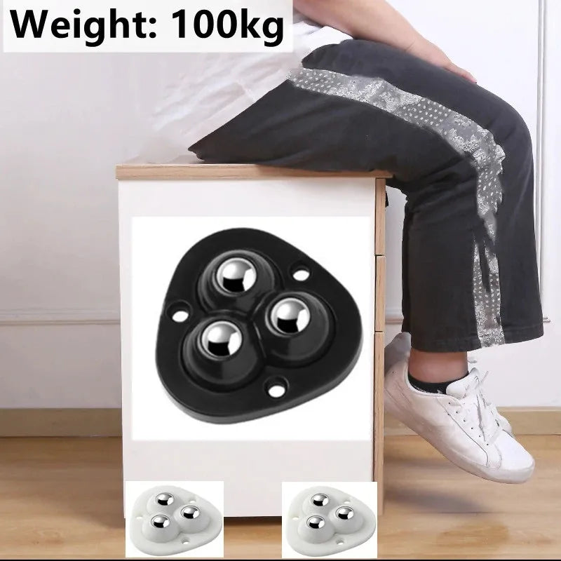 Self-Adhesive 360° Rotating Furniture Mover Wheel Rollers, 4 Pieces
