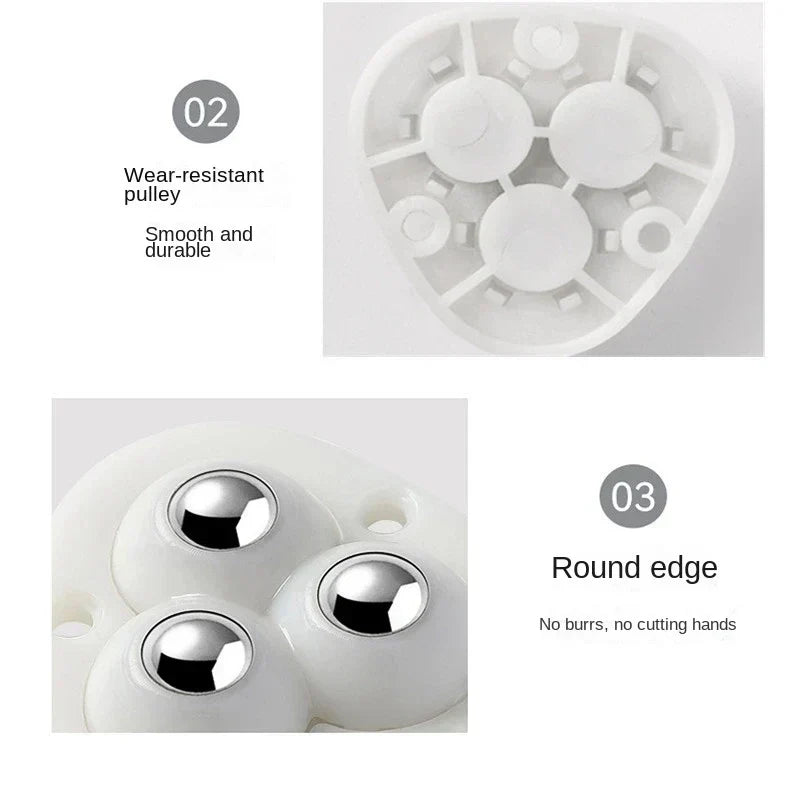 Self-Adhesive 360° Rotating Furniture Mover Wheel Rollers, 4 Pieces