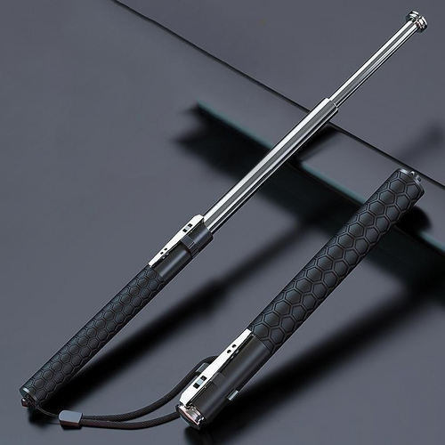 Automatically Extendable Steel Baton - Non-Slip Grip, Compact Size, view 2
