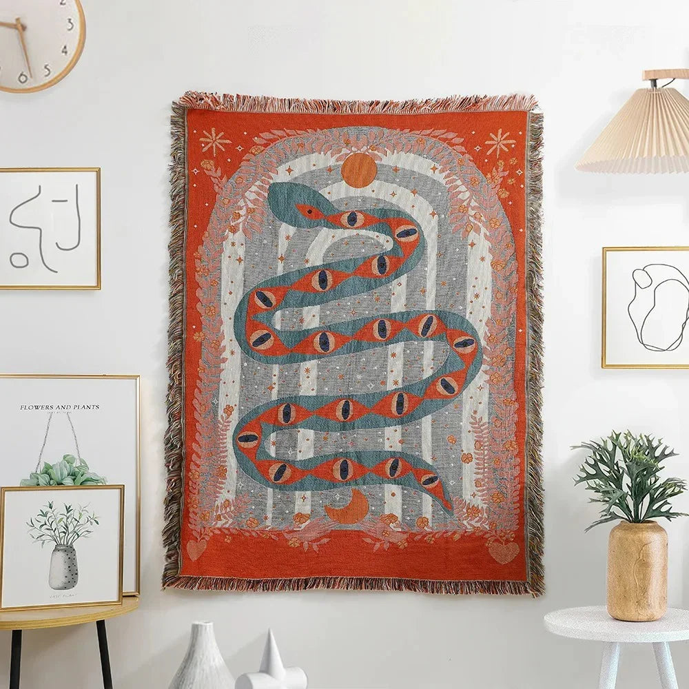 Serpent's Embrace Throw blanket-Welvere