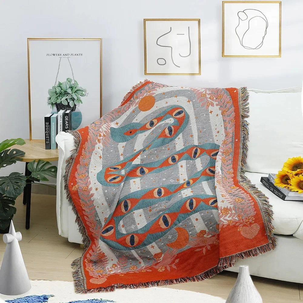 Serpent's Embrace Throw blanket-Welvere