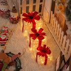 Set of 3 LED Christmas Gift Boxes, PVC and Metal