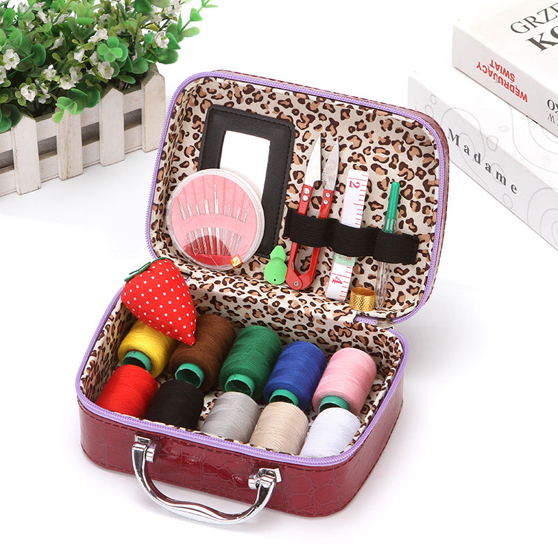 Portable Sewing Kit in Faux Leather Case - Croc Pattern, 20 x 14.5 x 7.5 cm, view 10