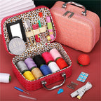 Portable Sewing Kit in Faux Leather Case - Croc Pattern, 20 x 14.5 x 7.5 cm, view 4
