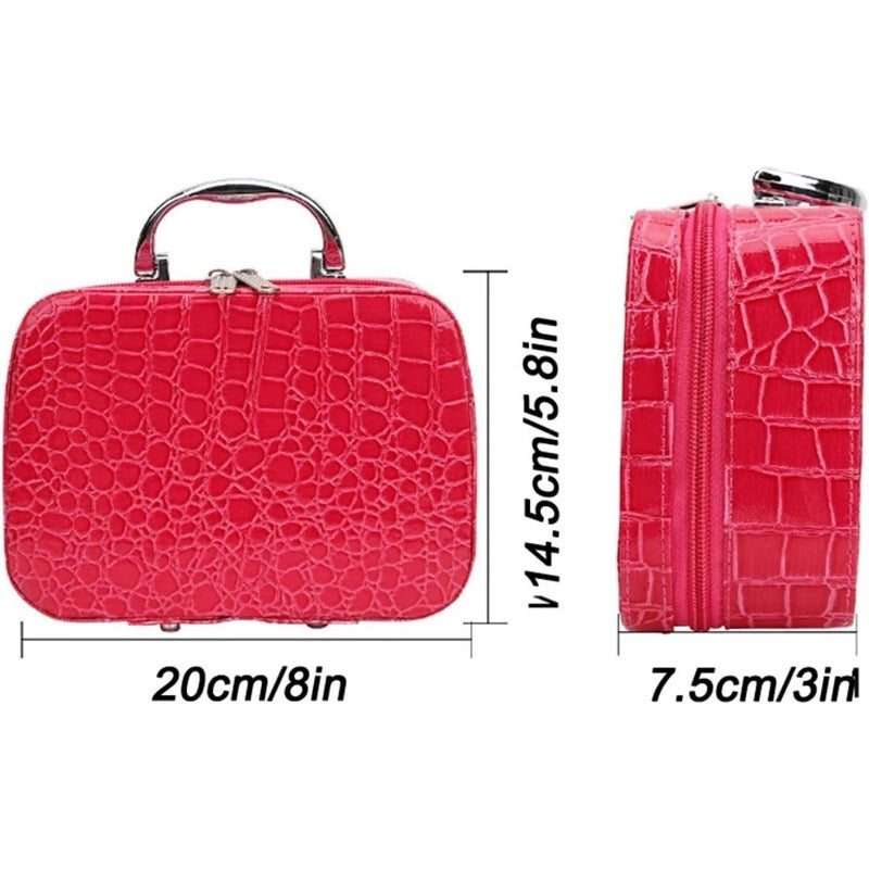 Portable Sewing Kit in Faux Leather Case - Croc Pattern, 20 x 14.5 x 7.5 cm, view 6