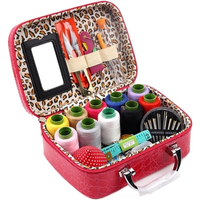 Portable Sewing Kit in Faux Leather Case - Croc Pattern, 20 x 14.5 x 7.5 cm, view 8