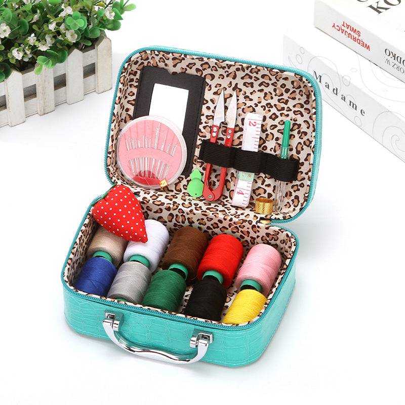 Portable Sewing Kit in Faux Leather Case - Croc Pattern, 20 x 14.5 x 7.5 cm, view 9