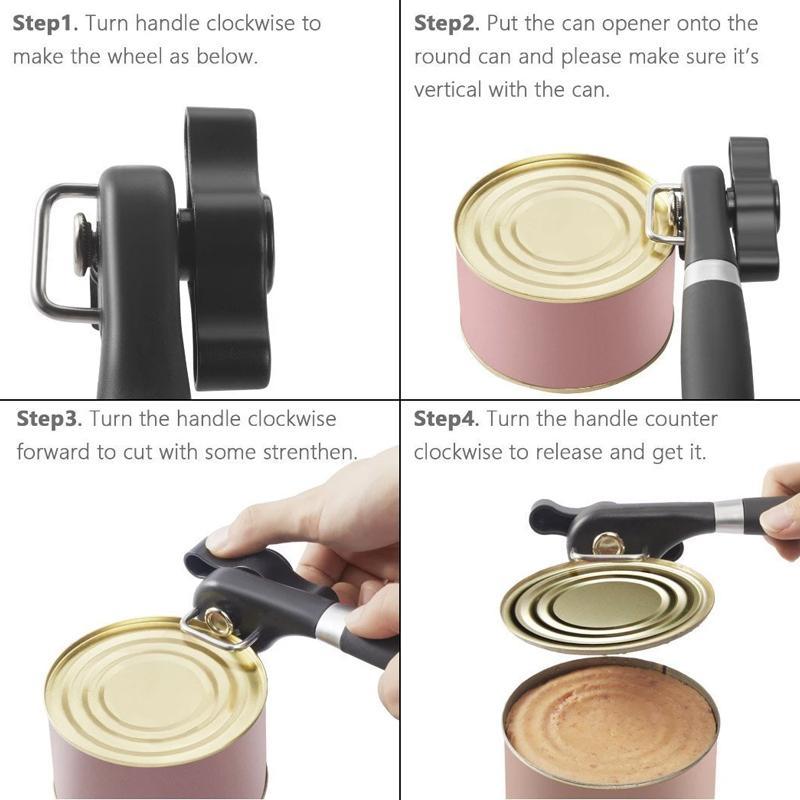 Side-Cutting Stainless Steel Can Opener, 21 x 6 x 4cm