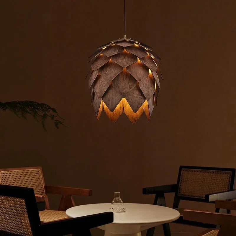 Signar Wood Pine Cone Chandelier-Welvere