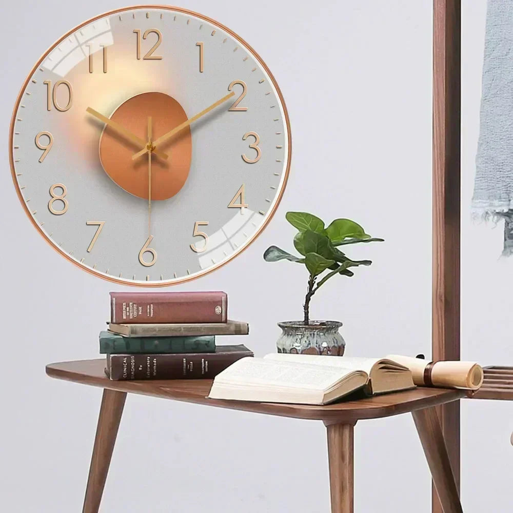 Silent Classic Non-Ticking ABS Plastic Wall Clock, 8 inches
