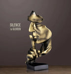 Silent Thinker Resin Abstract Face Sculpture, 11cm x 10cm x 28cm