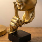 Silent Thinker Resin Abstract Face Sculpture, 11cm x 10cm x 28cm