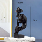 Silent Thinker Resin Abstract Face Sculpture, 11cm x 10cm x 28cm