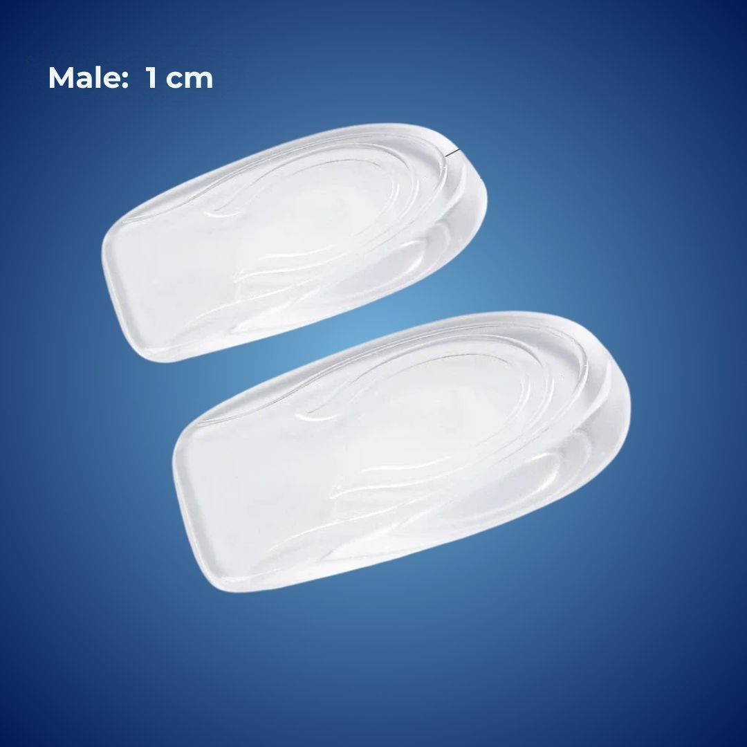 Silicone Gel Heel Lifting Inserts, Adjustable 1–3 cm