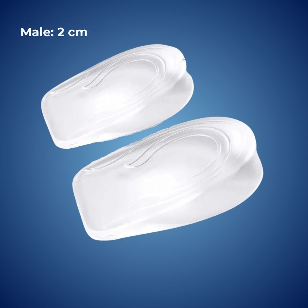 Silicone Gel Heel Lifting Inserts, Adjustable 1–3 cm