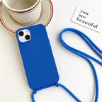 Silicone iPhone Case with Adjustable Polyester Lanyard