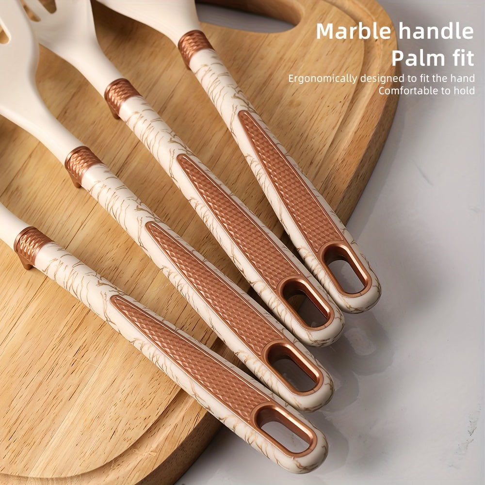 Silicone Kitchen Utensil Set, 12-Piece, Wooden Handles