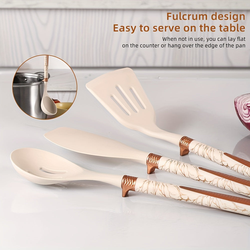Silicone Kitchen Utensil Set, 12-Piece, Wooden Handles