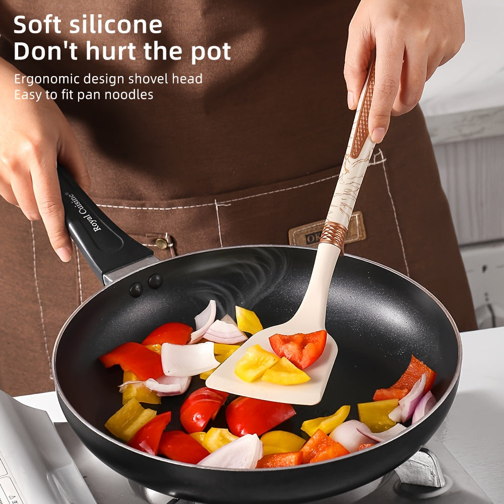 Silicone Kitchen Utensil Set, 12-Piece, Wooden Handles