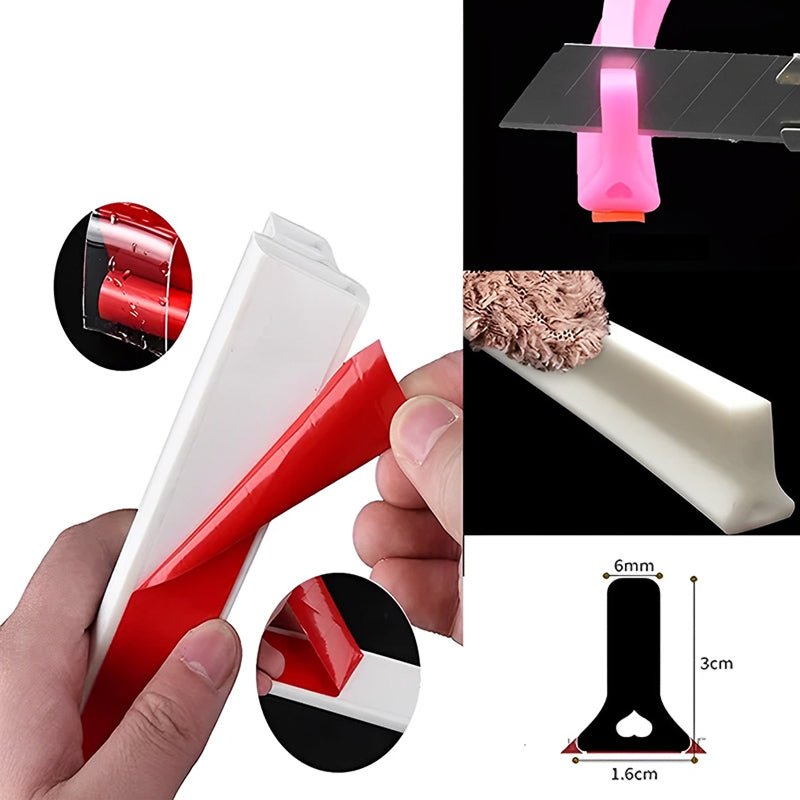 Silicone Water Retaining Strip for Bathroom or Kitchen - White, 1 m or 2 m, view 4