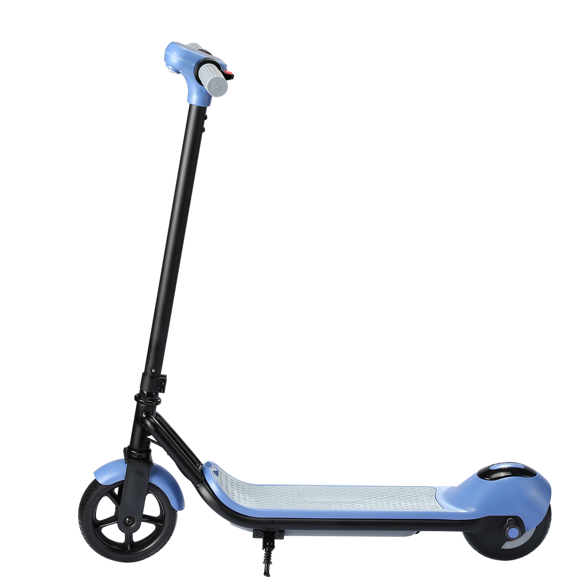 Blue kids' electric scooter with LED deck lights