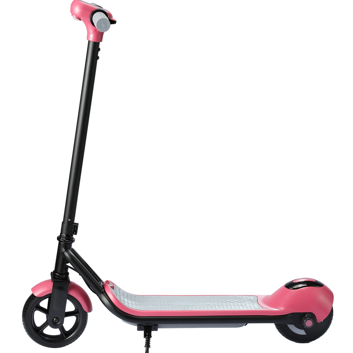 Pink kids' electric scooter with LED deck lights