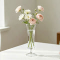 Slim Flared Pedestal Glass Bud Vase, 22 cm