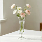 Slim Flared Pedestal Glass Bud Vase, 22 cm