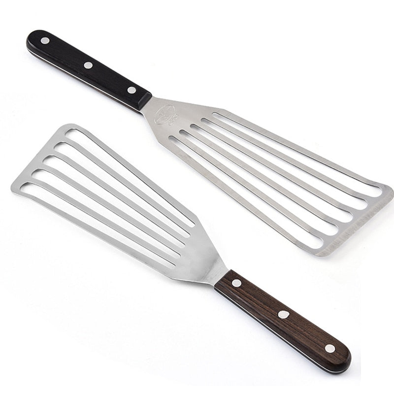 Slotted Turner and Fish Spatula with Wooden Handle