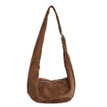 Soft Suede Slouchy Shoulder Bag with Wide Strap