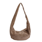 Soft Suede Slouchy Shoulder Bag with Wide Strap