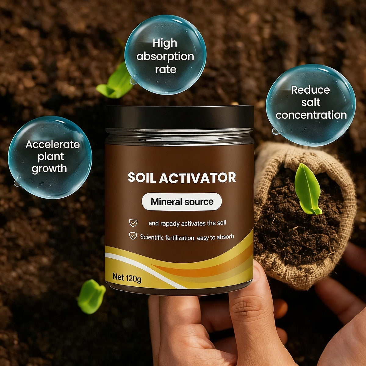 Soil Activator, 120 g, for Plants, Crops and Home Gardens
