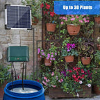 Solar Drip Irrigation System Kit, Automatic Watering, 30 Modes, 7 Timers