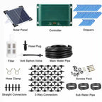 Solar Drip Irrigation System Kit, Automatic Watering, 30 Modes, 7 Timers